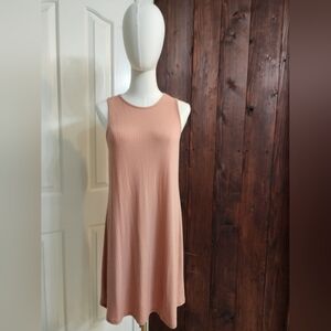 Love Tree - Sleeveless Ribbed Dress in Peach - Large